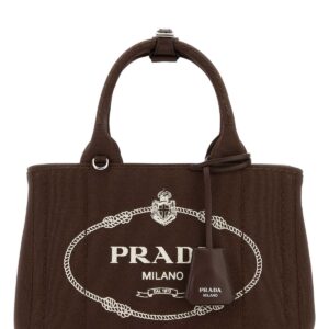 Brown canvas small Prada JardiniÃ¨re handbag