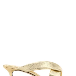 Gold leather Niva mules