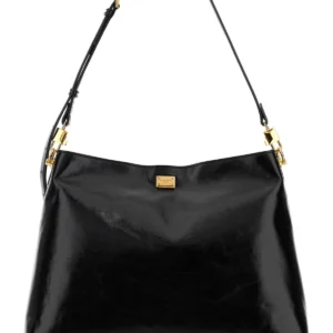 Black leather large Vittoria shopping bag