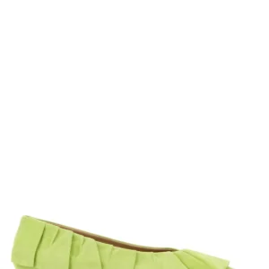 Pastel green suede ballerinas