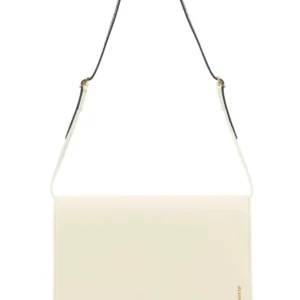 Ivory leather small File shoulder bag