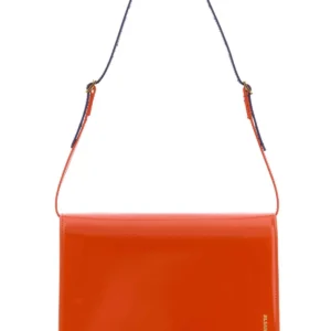 Orange leather small File shoulder bag