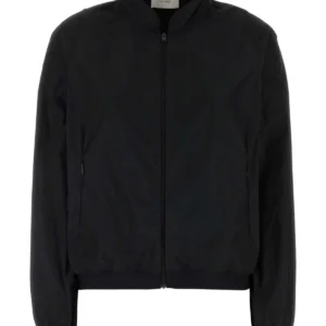 Black polyester windbreaker