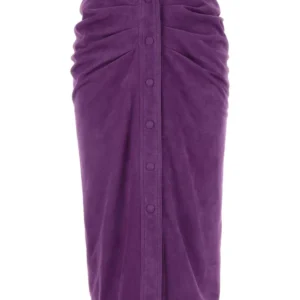 Purple suede skirt