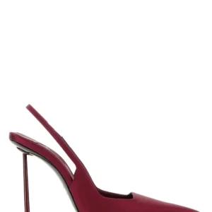Burgundy satin Amelia pumps