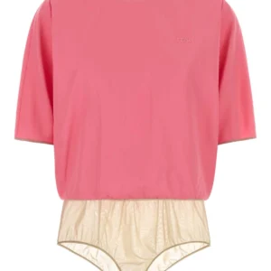 Pink viscose blend bodysuit