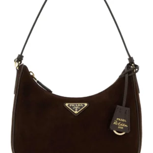 Brown suede Prada Re-Edition 2005 shoulder bag