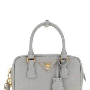Powder blue leather handbag