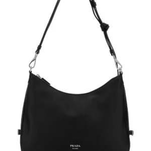Black leather large Prada Fold shopping bag