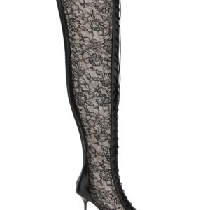 Black lace and nappa leather Scarlett boots