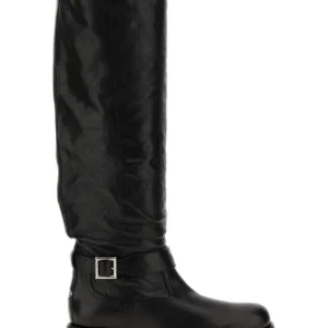 Black leather Biker boots