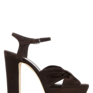 Dark brown suede Heloise 120 sandals