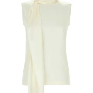 Ivory stretch satin top