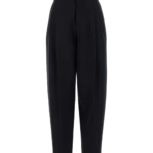 Midnight blue wool wide-leg pant