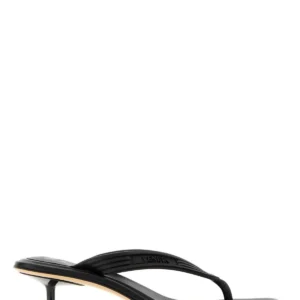 Black rubber Sampieri thong mules