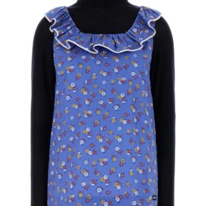 Printed poplin top