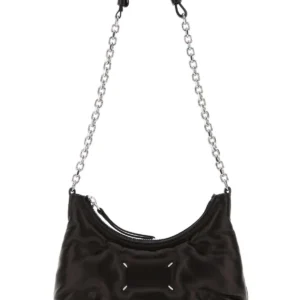 Black leather shoulder bag