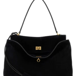 Black suede medium Rodeo handbag