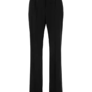 Black stretch wool pant