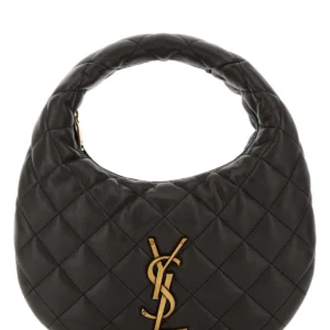 Charcoal nappa leather Icarino shoulder bag