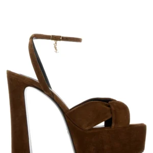 Brown suede Franciane sandals