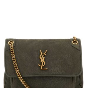 Dark grey suede medium Niki shoulder bag