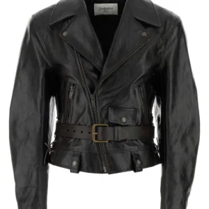 Black leather jacket