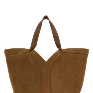Camel suede shopping bag