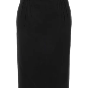 Black satin skirt