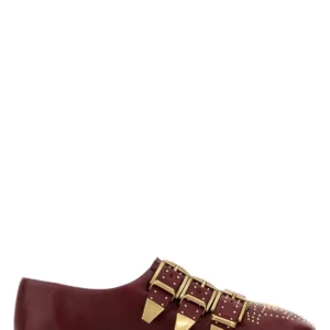 Burgundy leather Susan ballerinas