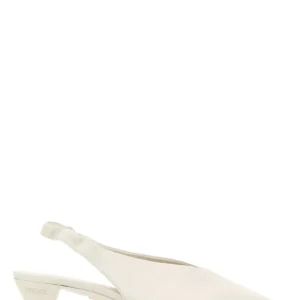 White leather Origami Cubic pumps