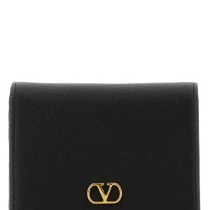 Black leather VLogo wallet
