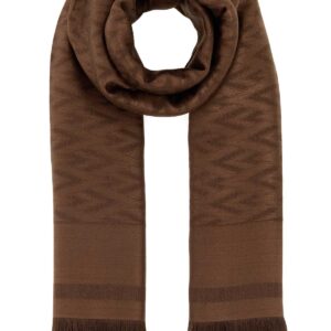 Brown silk blend Toute la V scarf