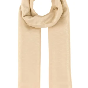 Cream silk blend scarf