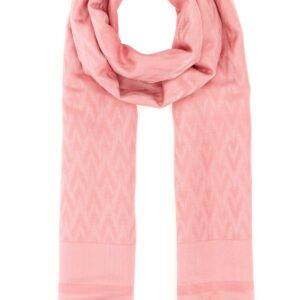 Pink silk blend Toute la V scarf