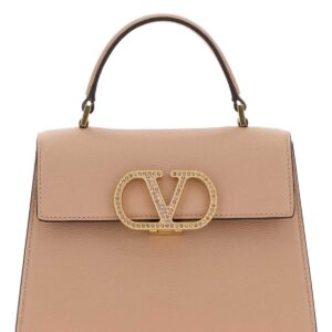 Powder pink leather small VSling handbag