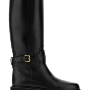 Black leather VLogo Signature boots