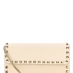 Ivory leather Rockstud clutch