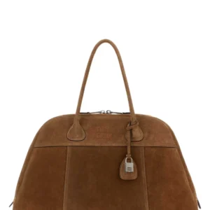 Brown suede Vivant shopping bag