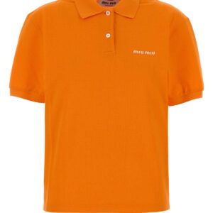 Orange piquet polo shirt