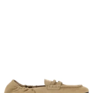 Sand suede loafers