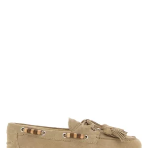 Sand suede loafers