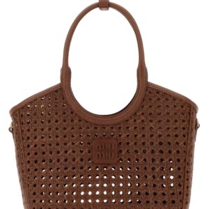Brown leather handbag