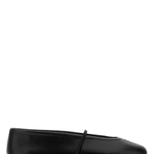 Black leather ballerinas