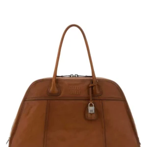 Camel leather Vivant shopping bag