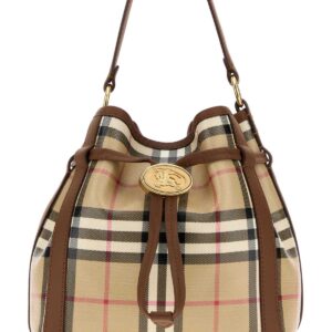 Coated canvas mini Check bucket bag