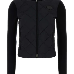 Black wool and nylon cardigan