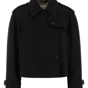 Black cotton Myfair trench coat