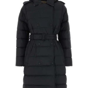 Midnight blue nylon down jacket