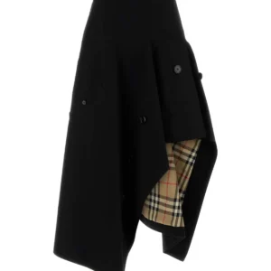 Black gabardine skirt